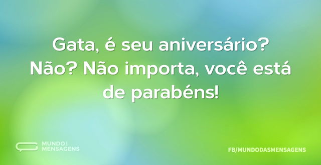 Gata, é seu aniversário? Não? Não import...