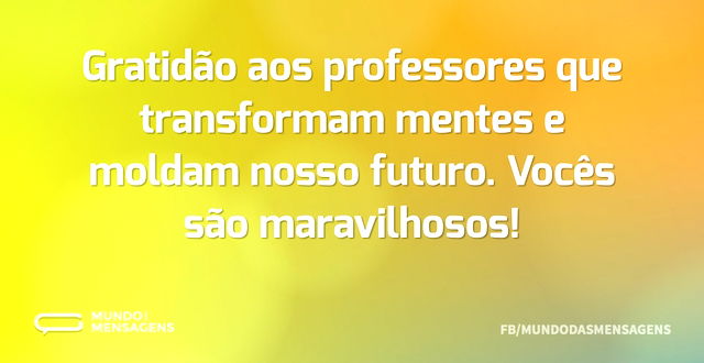 Gratidão aos professores que transformam...