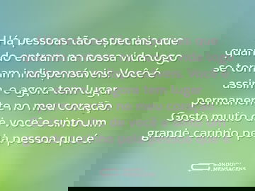 Sinto grande carinho por você