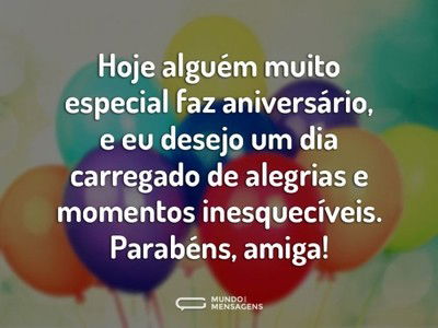 Parabéns para uma amiga especial