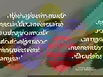 Parabéns para uma amiga especial