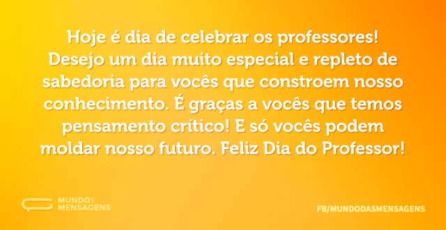 Vamos celebrar os professores