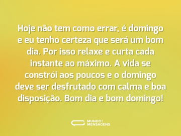 Bom dia e bom domingo