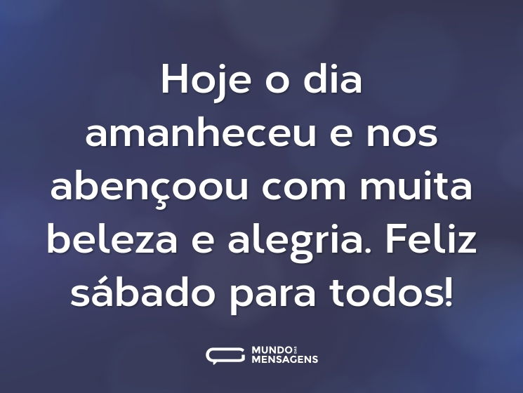 Hoje o dia amanheceu e nos abençoou com muita beleza e alegria. Feliz sábado para todos!