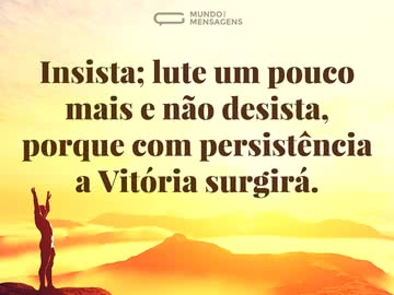 A vitória da insistência