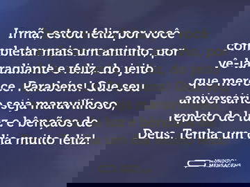 A minha irmã e seu aniversário de luz