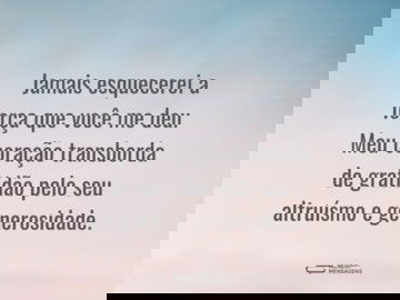 Gratidão pela sua força