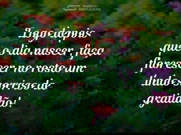 O primeiro sorriso de um lindo dia