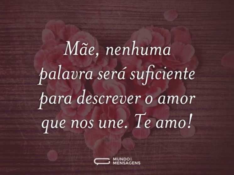 Só preciso dizer que te amo, mãe