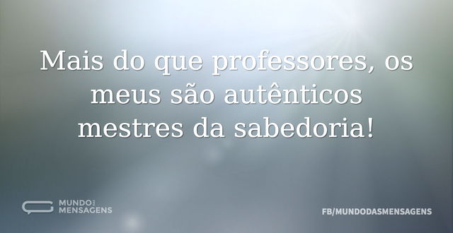 Mais do que professores, os meus são aut...