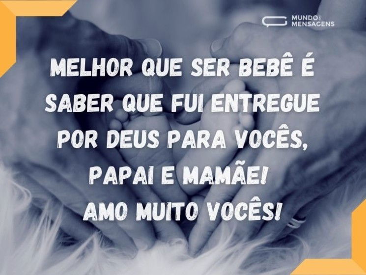 Deus me entregou para vocês, papai e mamãe