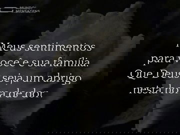 Meus sentimentos nesta hora de profunda dor
