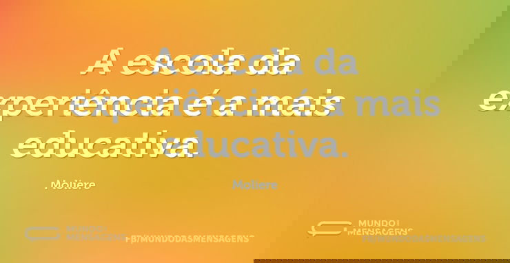 A escola da experiência é a mais educati...