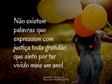 Sem palavras para tanta gratidão