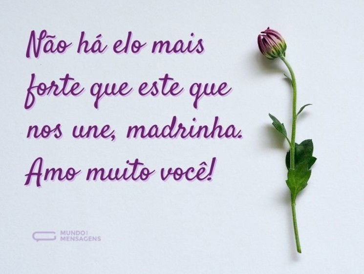 Não há elo mais forte que este que nos une, madrinha. Amo muito você!