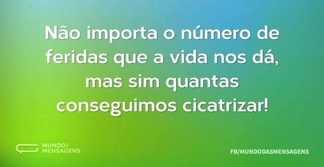 Não importa o número de feridas que a vi...