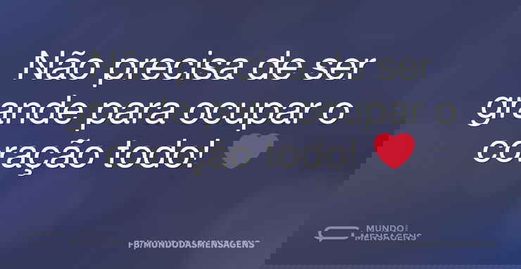 Não precisa de ser grande para ocupar o ...