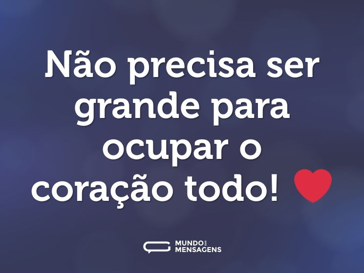 Não precisa ser grande para ocupar o coração todo! ❤️