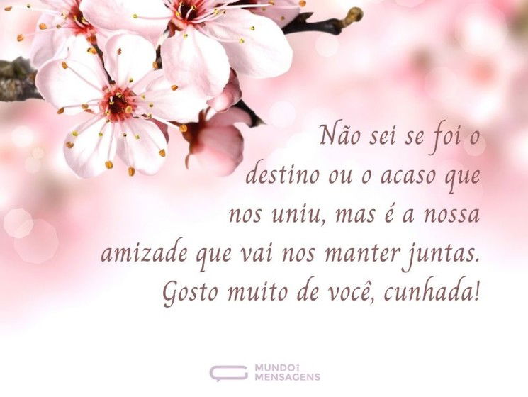 Nossa amizade é única, cunhada