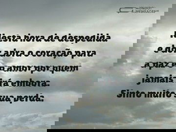 Paz e amor para quem partiu