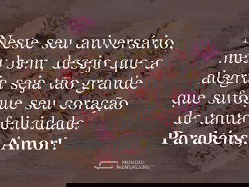 Muita felicidade neste aniversário, amor