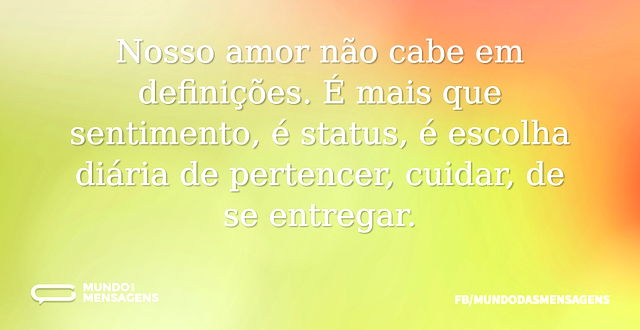 Amor sem definições