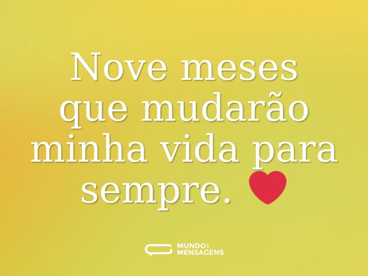 Nove meses que mudarão minha vida para sempre. ❤