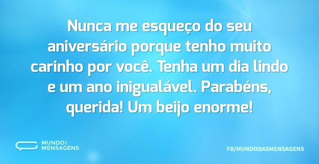 Nunca esqueço do seu aniversário, prima