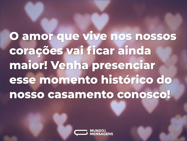 O amor que vive nos nossos corações vai ...