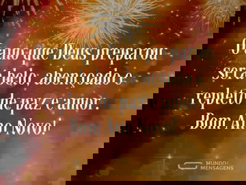 Um ano belo e abençoado por Deus
