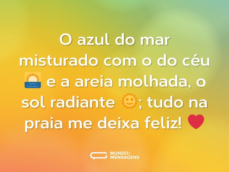 O azul do mar misturado com o do céu 🌅 e a areia molhada, o sol radiante 🌞; tudo na praia me deixa feliz! ❤