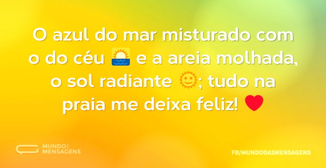 O azul do mar misturado com o do céu 🌅 e...