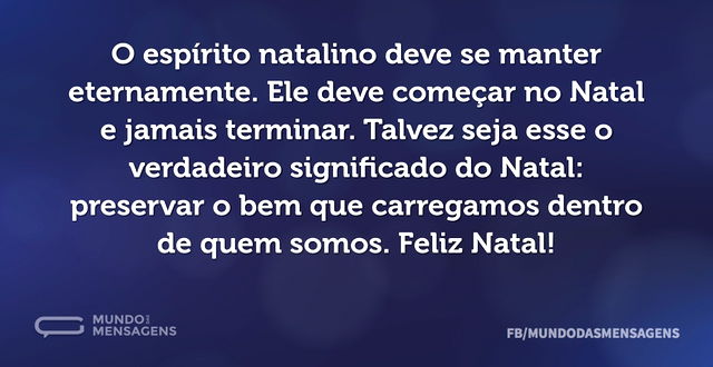 Preservar o espírito natalino