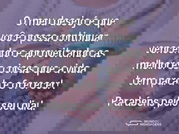 Muitas felicidades e sucesso na sua vida