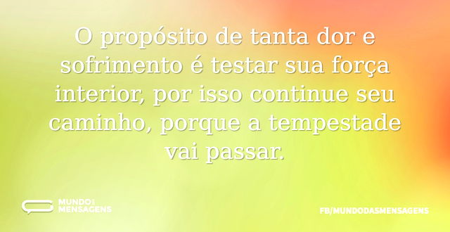 O propósito da dor