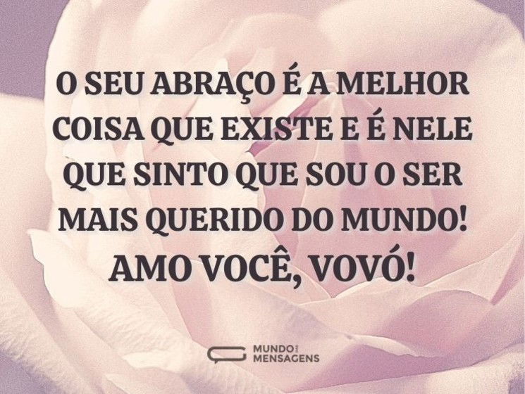 Adoro seu abraço, vovó