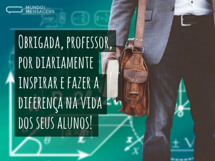 Obrigada, professor - Mundo das Mensagens