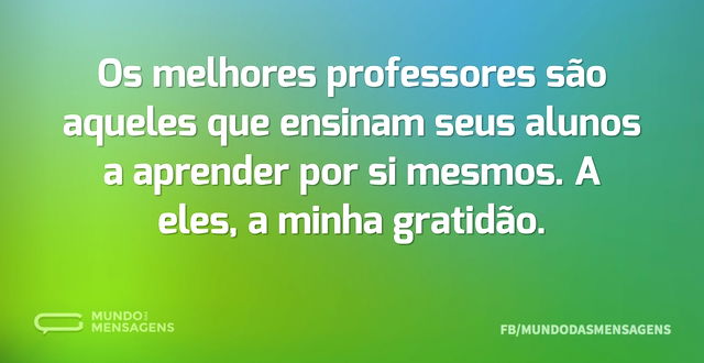 Os melhores professores são aqueles que ...