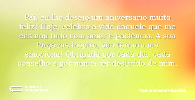 O aniversário que meu pai merece