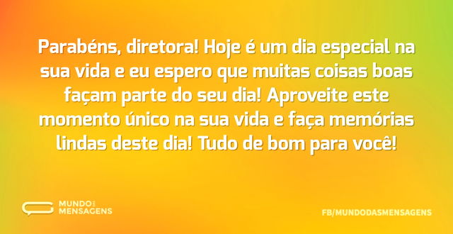 Muitas felicidades para adorada diretora