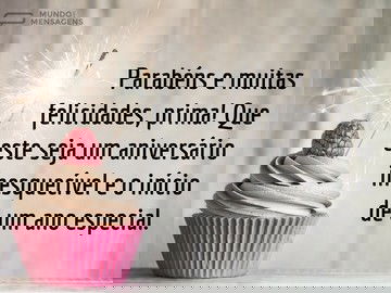 Parabéns e muitas felicidades, prima