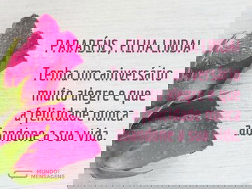 Parabéns, filha linda