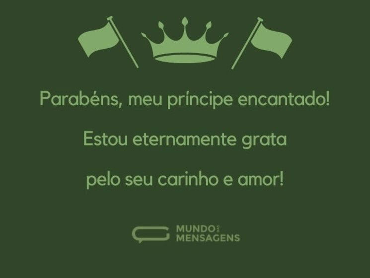 Parabéns, meu príncipe encantado! Estou eternamente grata pelo seu carinho e amor!