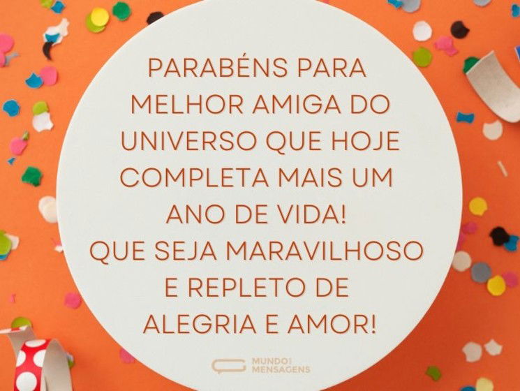 Parabéns para melhor amiga do universo que hoje completa mais um ano de vida! Que seja maravilhoso e repleto de alegria e amor!