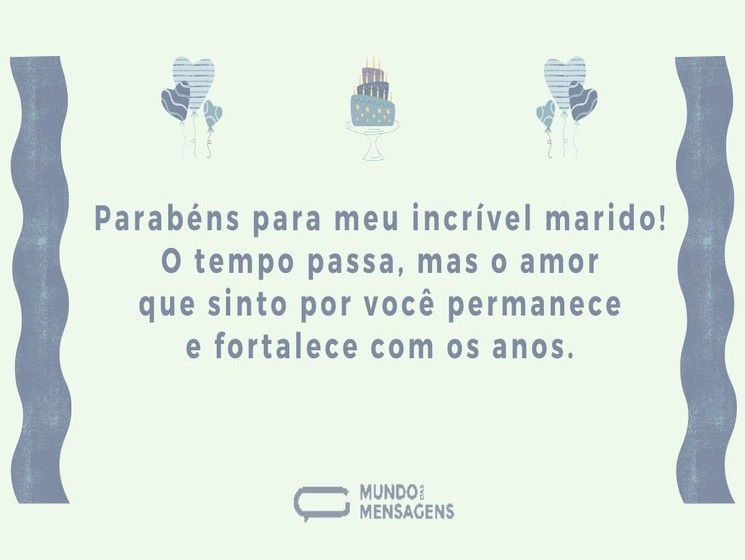 Parabéns para meu incrível marido 