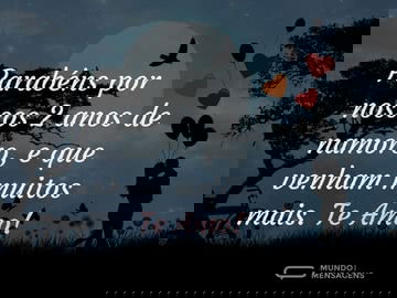 Parabéns por nossos 2 anos de namoro