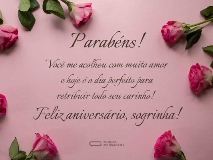 Feliz aniversário para meu amor de sogra