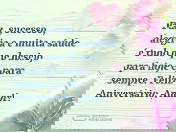 Desejos de aniversário para meu amor