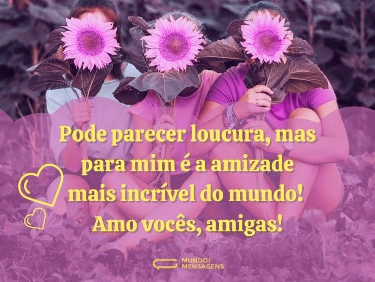 Pode parecer loucura, mas para mim é a amizade mais incrível do mundo! Amo vocês, amigas!
