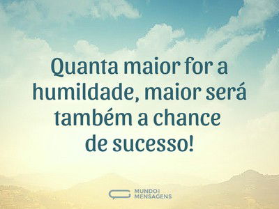 Humildade e sucesso
